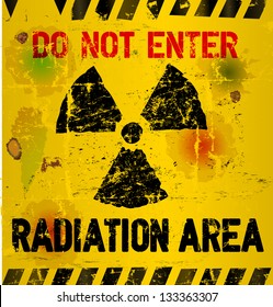 Radiation area warning, vector illustration