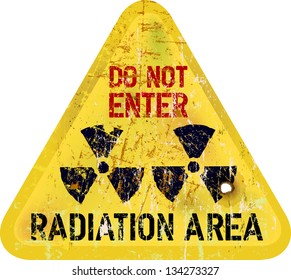 Radiation area warning, vector illustration