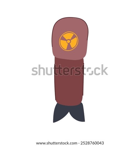 radiation atomic bomb cartoon. uranium detonation, fallout hiroshima, nagasaki manhattan radiation atomic bomb sign. isolated symbol vector illustration
