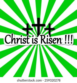 Radiation background, Easter Risen Christ, three crosses vector illustration