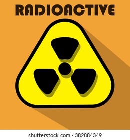 RADIATION BADGE on an orange background