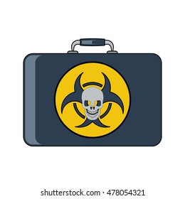 Radiation bag icon.Flat style. Cartoon style. Military symbol for web and mobile.
