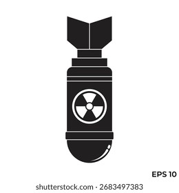 radiation ballistic missile flat icon vector