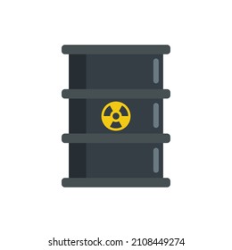 Radiation barrel icon. Flat illustration of radiation barrel vector icon isolated on white background