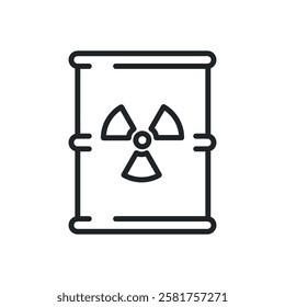 Radiation barrel thin line icons. Perfect pixel on transparent background