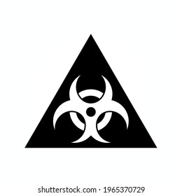 radiation black icon in flat style isolated.  Warning Vector Symbol illustration.