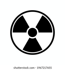 radiation black icon in flat style isolated.  Warning Vector Symbol illustration.