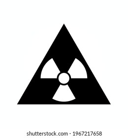 radiation black icon in flat style isolated.  Warning Vector Symbol illustration.