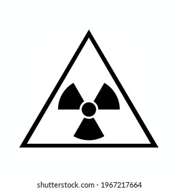 radiation black icon in flat style isolated.  Warning Vector Symbol illustration.
