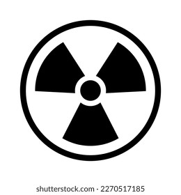Radiation black icon. Black symbol isolated on white background.