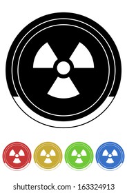 Radiation button retro colors 