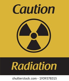 Radiation caution. Vector illustration symbol. Transparent background.