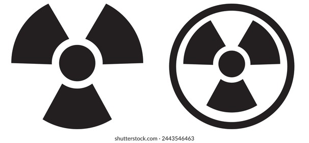 Radiation caution. Vector illustration symbol. white background.