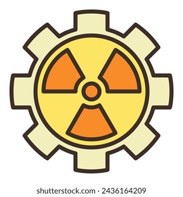 Radiation and Cog Wheel vector concept colored icon or design element