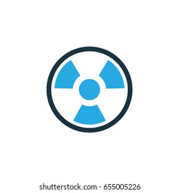 Radiation Colorful Icon Symbol. Premium Quality Isolated Bio Hazard Element In Trendy Style.