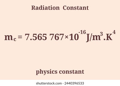 Radiation Constant. Physics constant. Education. Science. Vector illustration.