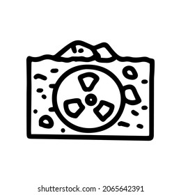 Radiation Contamination Of Soil Line Vector Doodle Simple Icon