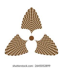 Radiation danger icon. Brown nuclear symbol. Vector atomic sign. Warning toxic hazard.