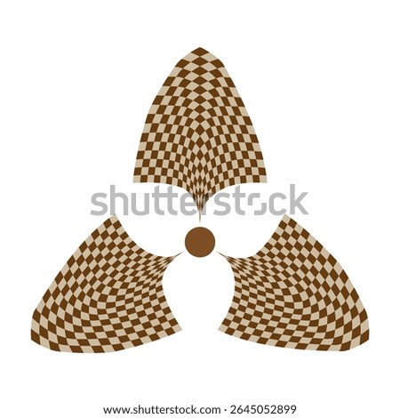Radiation danger icon. Brown nuclear symbol. Vector atomic sign. Warning toxic hazard.