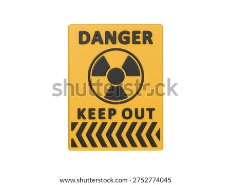 Radiation danger keep out warning sign icon 3D render illustration