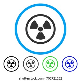 Radiation Danger rounded icon. Vector illustration style is a flat iconic symbol inside a circle, black, grey, blue, green versions. Designed for web and software interfaces.