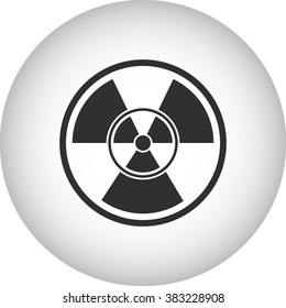 Radiation danger symbol simple icon  on round background
