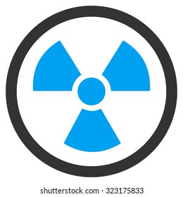 Radiation Danger vector icon. Style is bicolor flat symbol, blue and gray colors, rounded angles, white background.