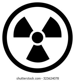 Radiation Danger vector icon. Style is flat symbol, black color, rounded angles, white background.