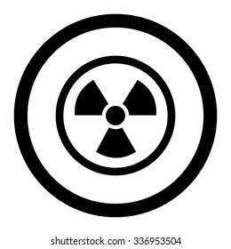 Radiation Danger vector icon. Style is flat rounded symbol, black color, rounded angles, white background.