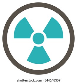 Radiation Danger vector icon. Style is bicolor flat symbol, grey and cyan colors, rounded angles, white background.