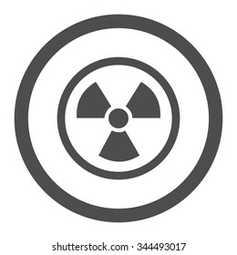 Radiation Danger vector icon. Style is flat rounded symbol, gray color, rounded angles, white background.