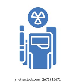 Icono plano de color del detector de radiación para proyectos digitales e impresos.  Iconos limpios mínimos para App y Sitios web. Iconos modernos y sencillos para UI UX y branding
