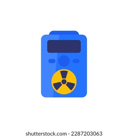 radiation detector icon, flat vector