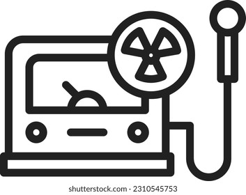 Imagen vectorial de icono del detector de radiación. Adecuado para aplicaciones web móviles y medios de impresión.