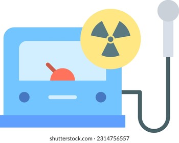 Imagen vectorial de icono del detector de radiación. Adecuado para aplicaciones web móviles y medios de impresión.