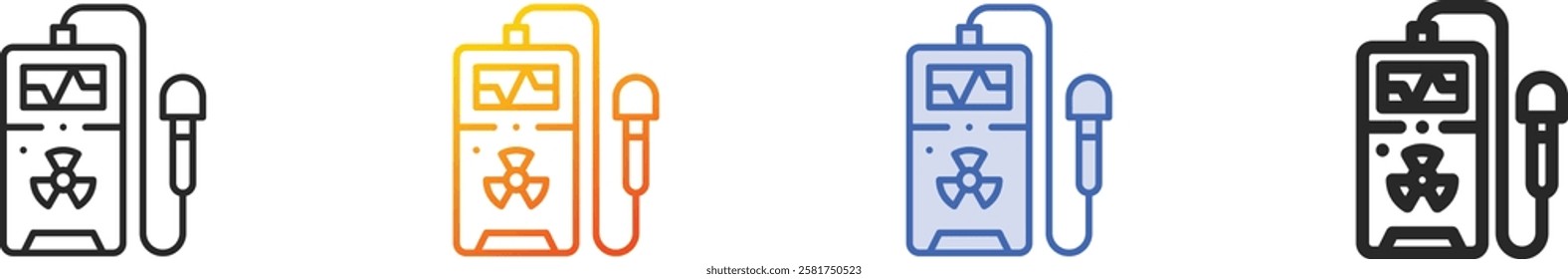 radiation detector icon.Thin Linear, Gradient, Blue Stroke and bold Style Design Isolated On White Background
