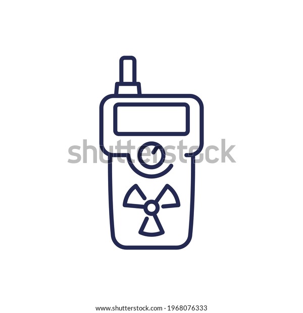 radiation detector line icon\
on white