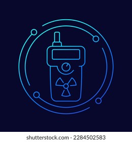 radiation detector line icon, vector
