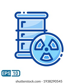 Strahlungsdokument-Symbol im vollen Linienstil einzeln auf weißem Hintergrund. EPS10