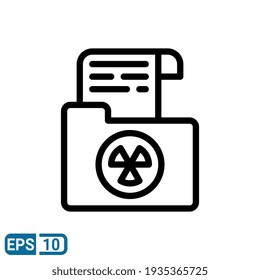 radiation document icon in line style isolated on white background. EPS 10