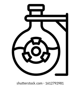 Radiation flask icon. Outline radiation flask vector icon for web design isolated on white background