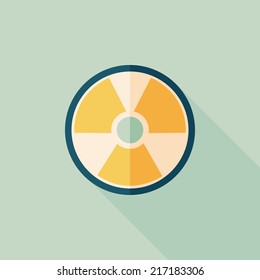 Radiation flat icon with long shadow