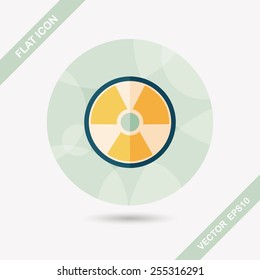 Radiation flat icon with long shadow