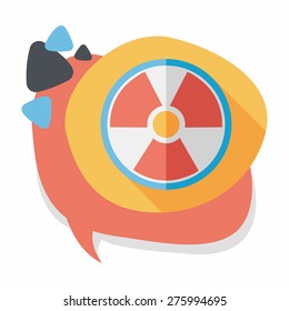 Radiation flat icon with long shadow