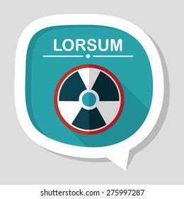 Radiation flat icon with long shadow