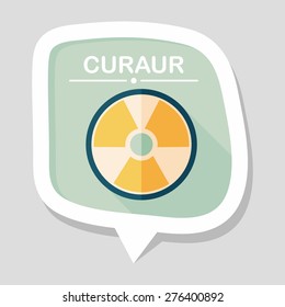 Radiation flat icon with long shadow