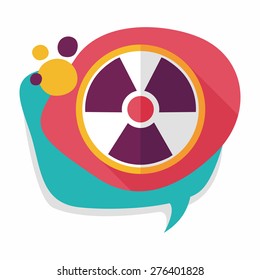 Radiation flat icon with long shadow
