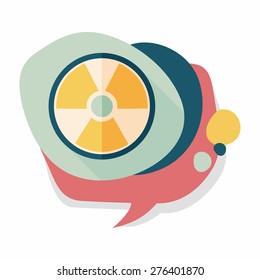 Radiation flat icon with long shadow