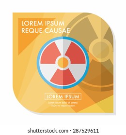Radiation flat icon with long shadow