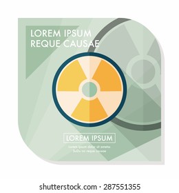 Radiation flat icon with long shadow